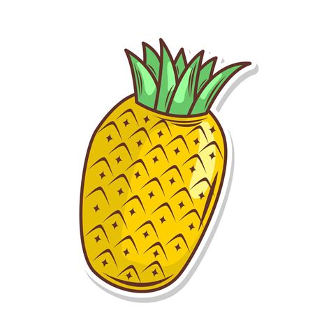 Pineapple Fruit Cartoon Hand Draw Illustration Art 38239649 Vector Art At Vecteezy