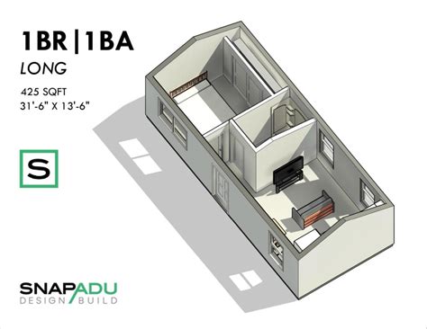 Tiny Home Floor Plan Bedroom Adu Plan Under Sqft