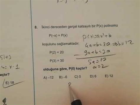 Test Okul Tatbikat Denemesi Ayt Matematik Çözümleri YouTube