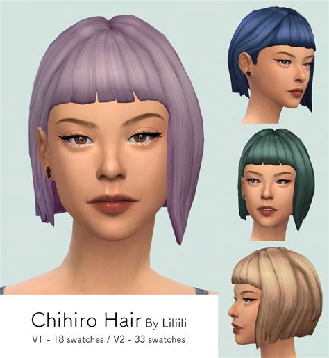 Liliili Sims Chihiro Hair V Swatches Ea Ridgeport S Cc Hot Sex Picture