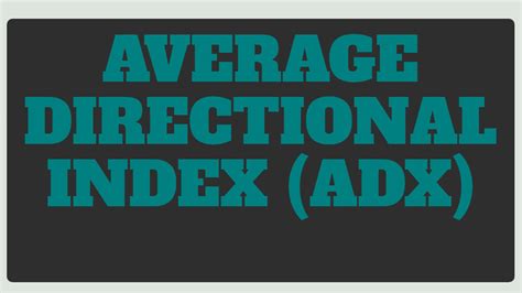 Average Directional Index ADX Thumbnail Poster And Image