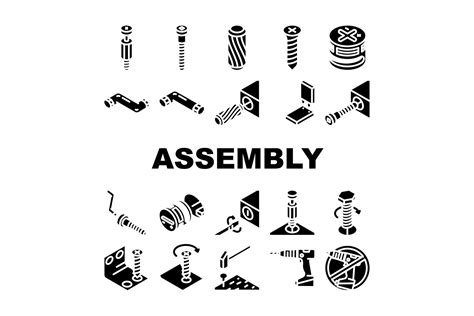 Assembly Instruction Furniture Icons Set Vector 2236807 Icons Design Bundles