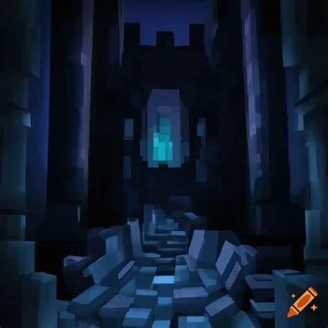 Minecraft Dark Portal With Statues Poster On Craiyon