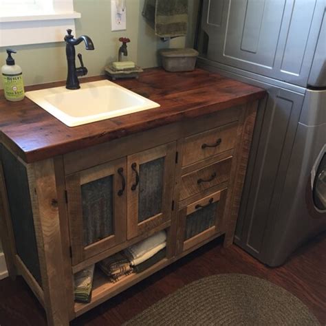 Rustic Bathroom Vanity Reclaimed Barn Wood Vanity Etsy