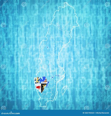 Vastra Gotaland On Map Of Swedish Counties Stock Illustration