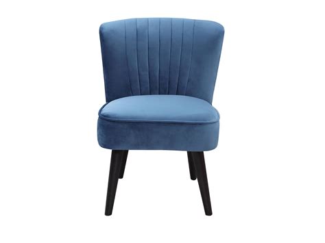 Fauteuil En Velours Bleu Canard Style Charme Vintage SHEILA