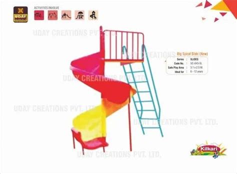 Red Fibreglass Outdoor Frp Spiral Slide 10 Ft New For Sliding Age Group 3 15 At Rs 68300