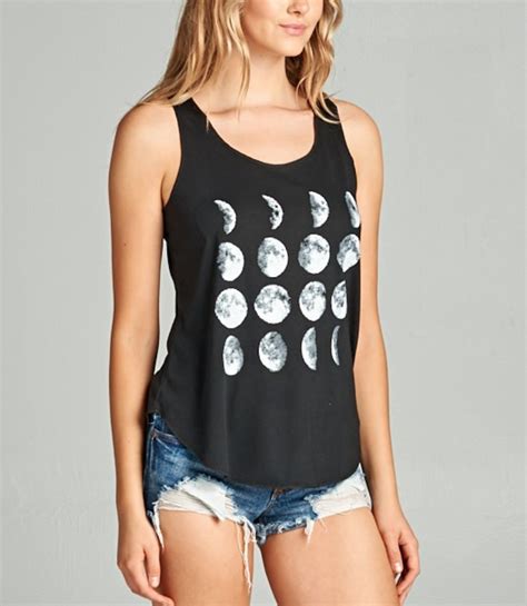 Moon Phase Black Yoga Tank Black Yoga Yoga Tank Tops Yoga Tank