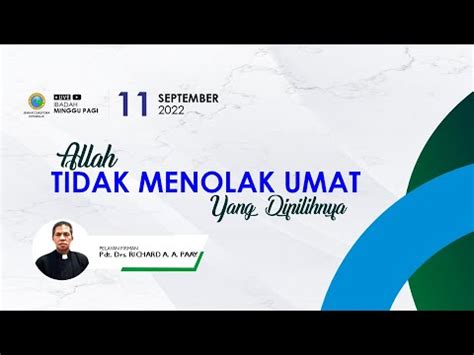 Live Streaming Ibadah Minggu Pagi Tanggal September Jam