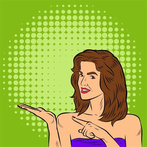 Female Pop Art Retro With Finger Pointing Pin Up Surprised Woman 20775300 Vector Art At Vecteezy