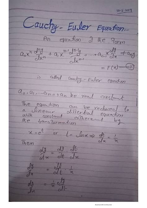 SOLUTION: Cauchy euler equation - Studypool