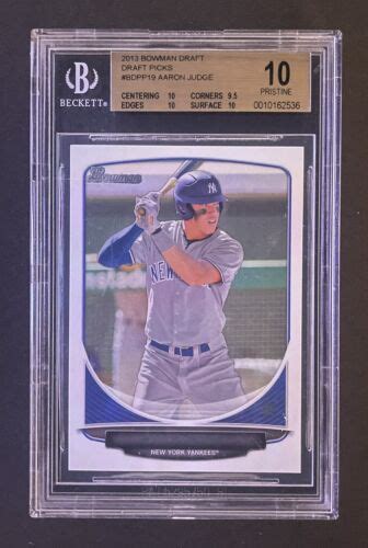 Aaron Judge 2013 Bowman Draft BDPP19 BGS 10 Pristine EBay