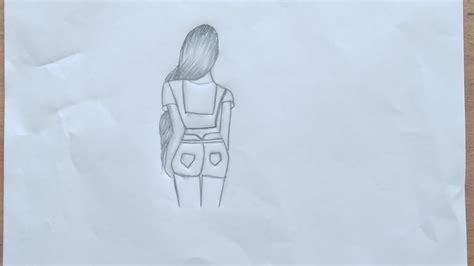 How To Draw A Girl With Back Side Drawing And Beautiful Drawing And