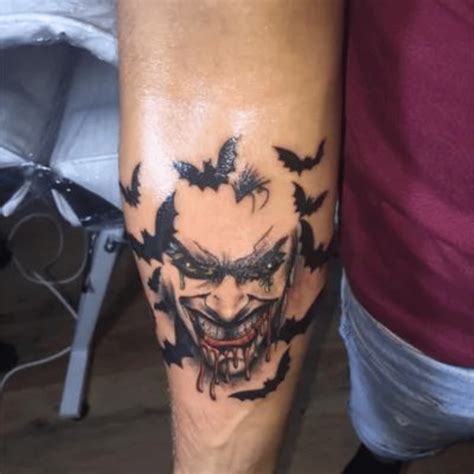 Joker S Smile With Blood Splatter Source Tattoodo