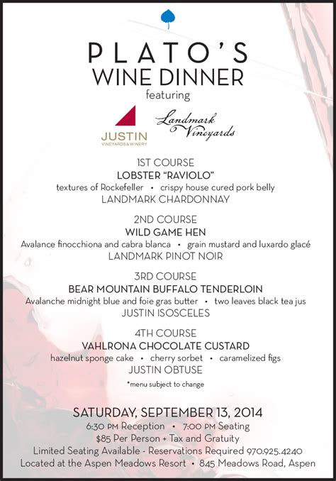 Platos Wine Dinner Sep 13 Eataspen Local Feast