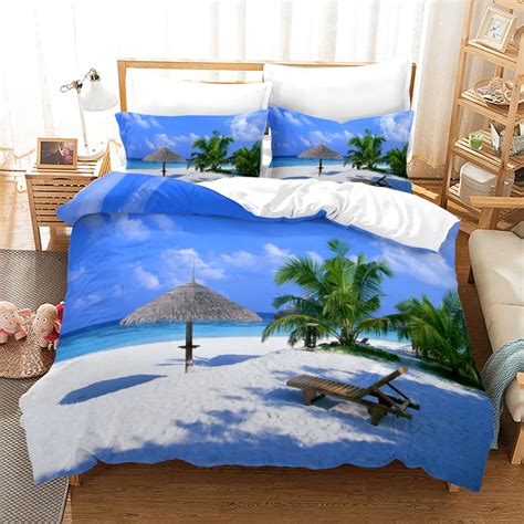 Beach Bedding Sets Queen Coastal Ocean Duvet Cover Set Turquoise Teal