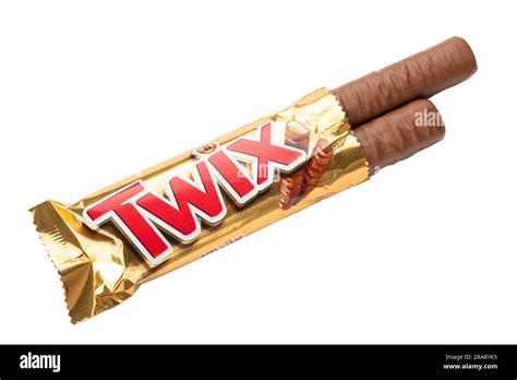 Ukraine, Kiev April 18, 2023: Chocolate Twix in an open package ...