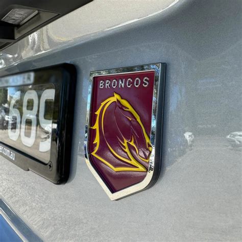 brisbane broncos nrl  peel  stick chrome car badge