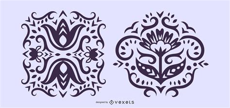 Floral Scandinavian Silhouette Illustrations Vector Download