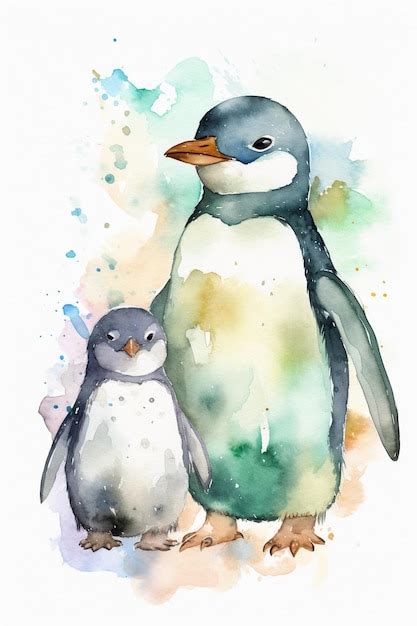 Premium Ai Image Adorable Love Watercolor Painting Of Mother And Baby