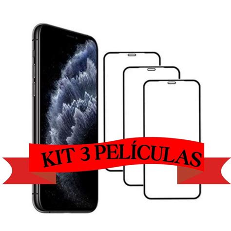 Kit 3 Películas De Vidro 3d 9d Iphone 11 Xr 6 7 8 10 12 8plus 13 14 15