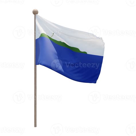 Navassa Island D Illustration Flag On Pole Wood Flagpole Png