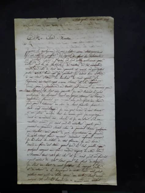 Ancienne Lettre De Crite Par Un Fran Ais New York Eur