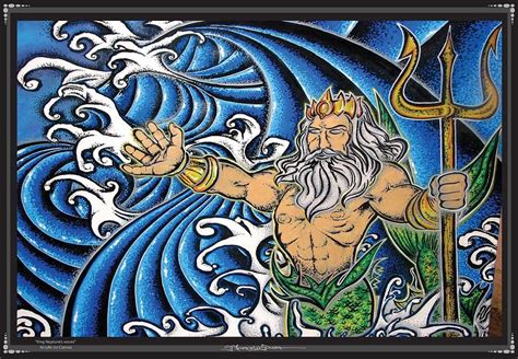 King Neptune By Marcelosouza Tattoosngraphx In 2020 Surfboard Art