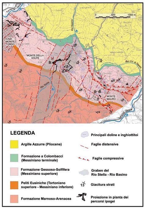 Carta Geologica Schematica Da Monte Della Volpe A Monte Mauro Con