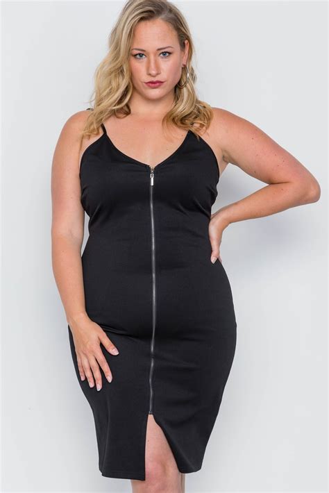 Plus Size Black Ribbed Cami Bodycon Mini Dress Mini Dress Bodycon