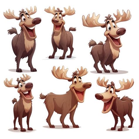 Premium Photo | Friendly Moose A Cartoon Character Exhibit Bursting ...