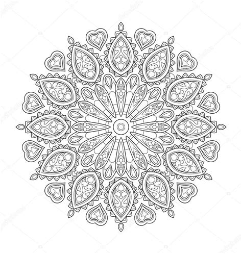 Mandala Illustration For Adult Coloring — Stock Vector © Rijal 107009314