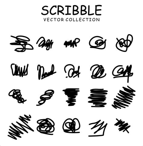 Set Of Hand Drawn Ink Pen Scribbles Vector Art At Vecteezy