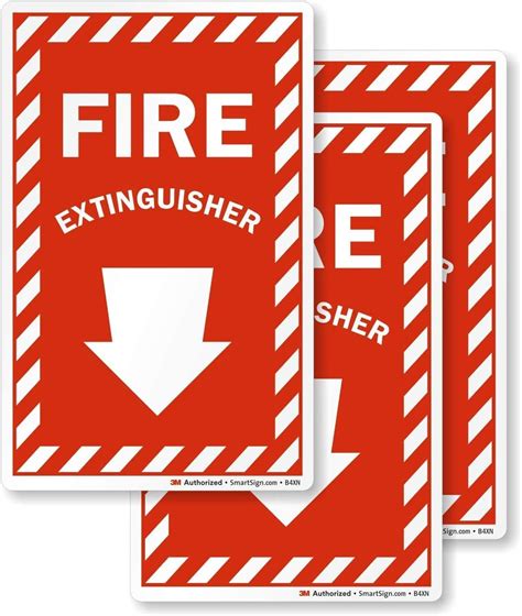 Buy Smartsign Fire Extinguisher Label With Down Arrow 4 X 6 3m