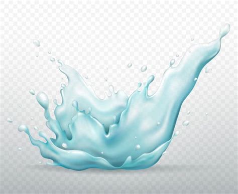 Free Vector Pure Water Splash With Drops Realistic Em 2024 Vetores Gratuitos Vetores Free