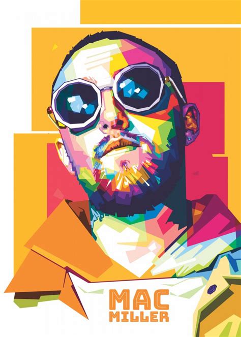 Mac Miller Popart Style Poster Picture Metal Print Paint By