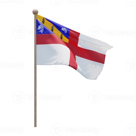 Herm D Illustration Flag On Pole Wood Flagpole Png