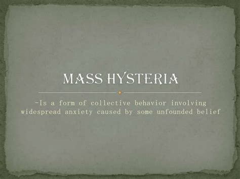 Mass hysteria | PPT