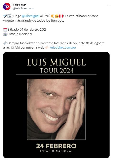 Teleticket Luis Miguel Per Fecha De Concierto Precios De