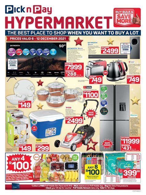 Pnp Specials Hyper 6 December 2021 Pick N Pay Catalogue Sa 2021