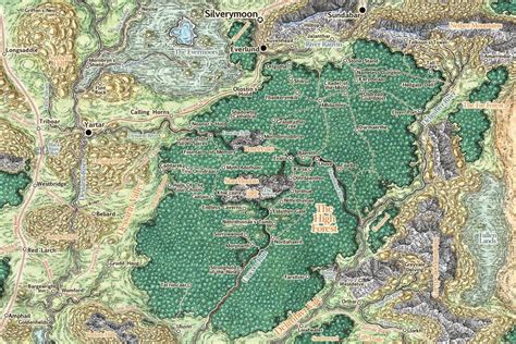 Detailed High Forest Map Forgotten Realms Forest Map Fantasy World Map Fantasy Map