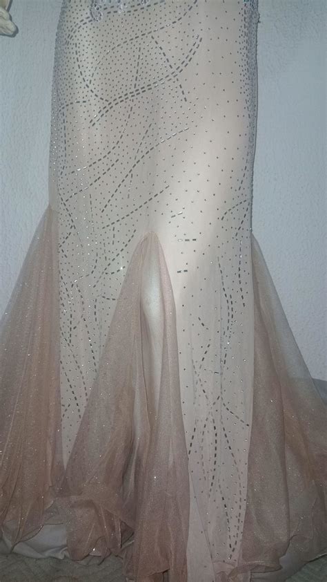 Vestido para Dança do Ventre Bordado Nude Transparente Elo