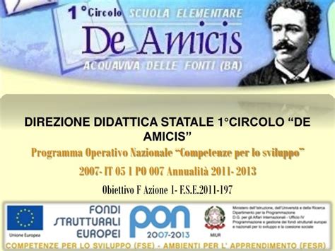 PPT DIREZIONE DIDATTICA STATALE 1CIRCOLO DE AMICIS PowerPoint