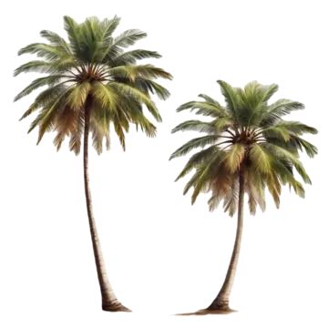 Palm Trees Isolated On A White Background Palm Trees Isolated On A