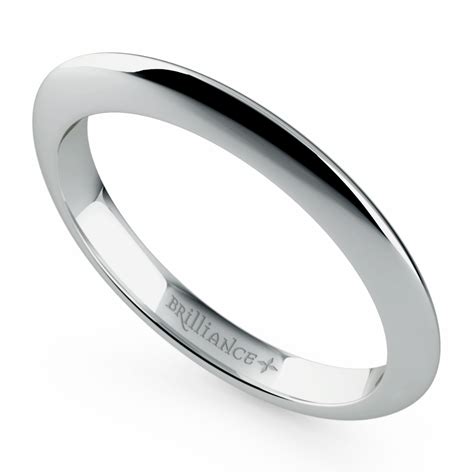 Knife Edge Wedding Ring In White Gold