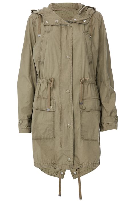 Lyst Topshop Unlined Parka In Natural