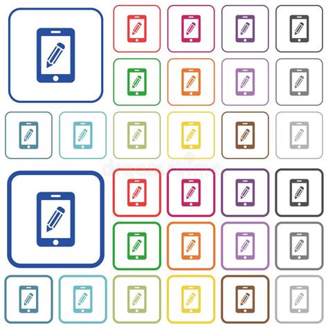 Smartphone Memo Met Platte Kleurenpictogrammen Vector Illustratie