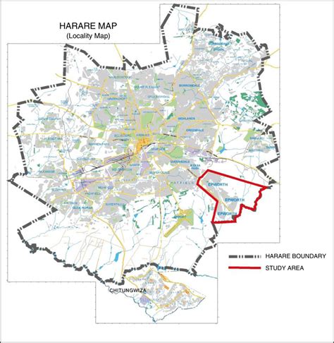 The Location Of Epworth On The Harare Mapreproduced With Permission