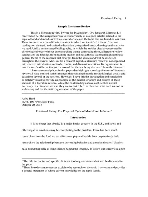 Literature Review Example 3 Free Templates In Pdf Word Excel Download