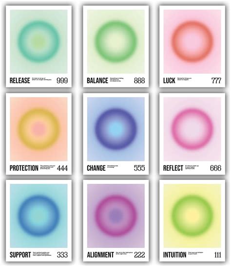 Amazon M Box Angel Number Poster Set Of Pieces Aura Print